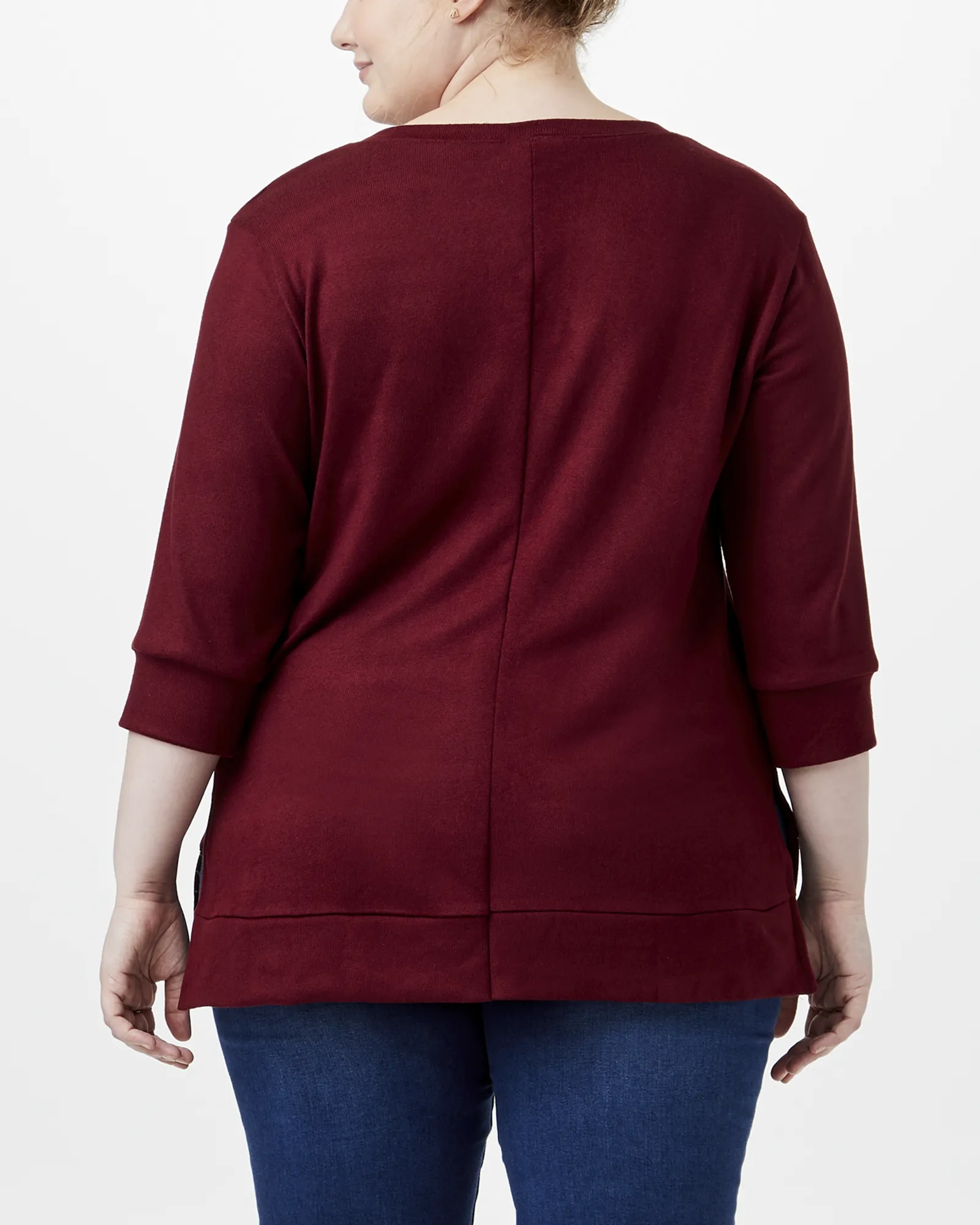 Kamari Three-Quarter Sleeve Tunic | Burgundy