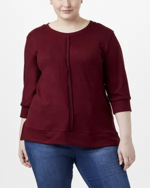 Kamari Three-Quarter Sleeve Tunic | Burgundy
