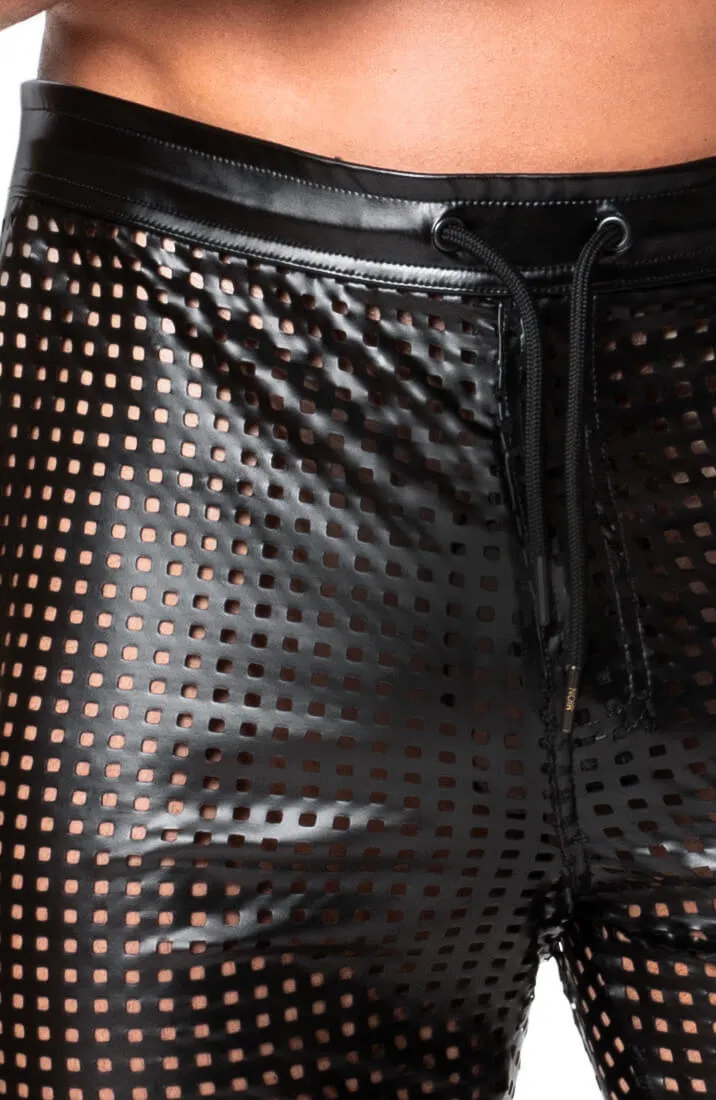 Laser-cut wet look tregging pants - The Master’s Grip