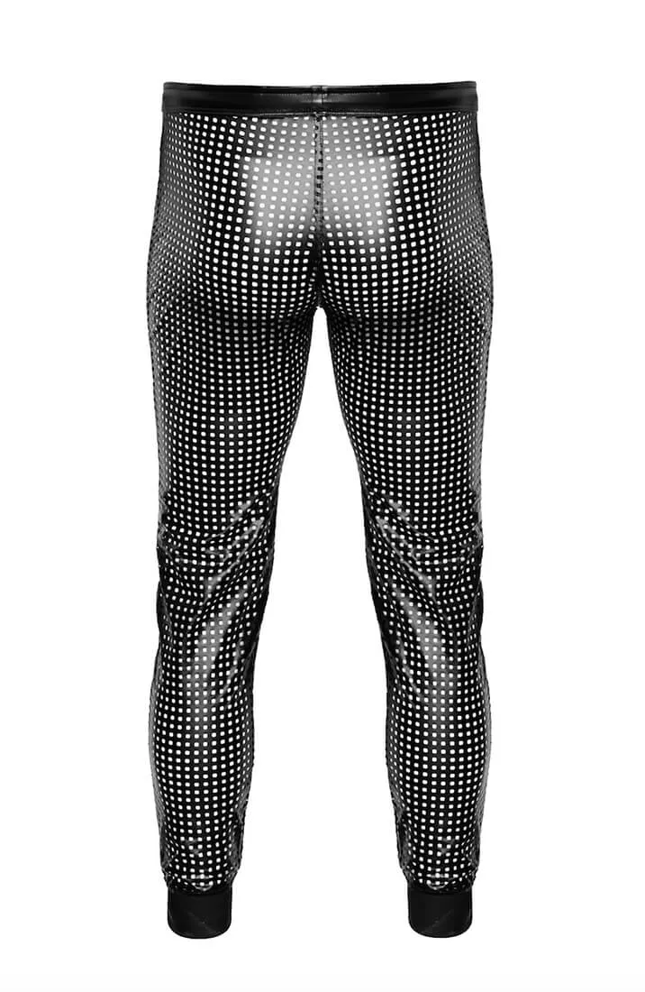 Laser-cut wet look tregging pants - The Master’s Grip