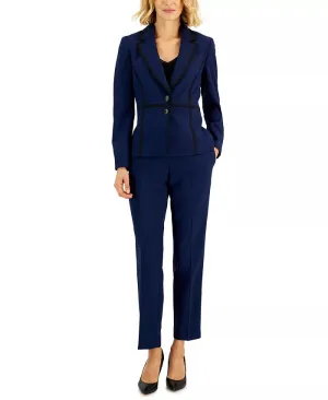 LE SUIT Petite Crepe Two-Button Framed Jacket & Slim Pants