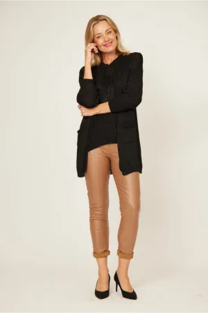 Leather Look Pants- Camel