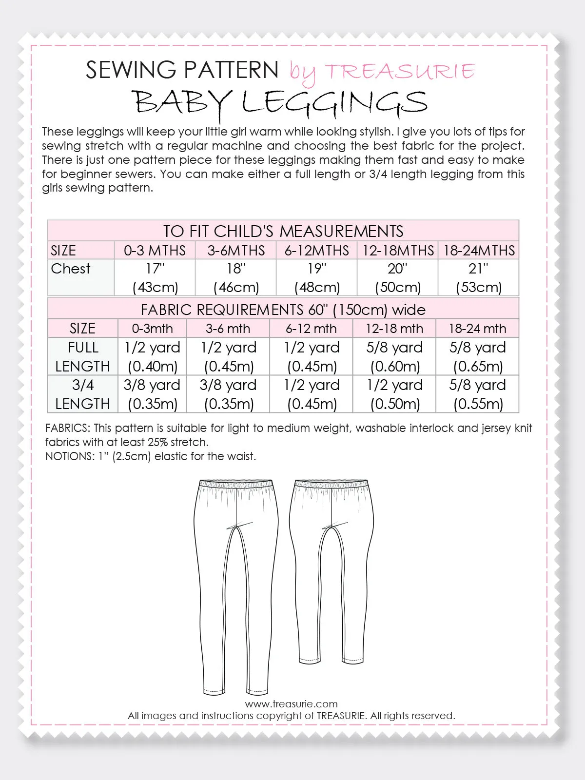 Leggings - SIMPLE Baby Pattern (0-24 Months)