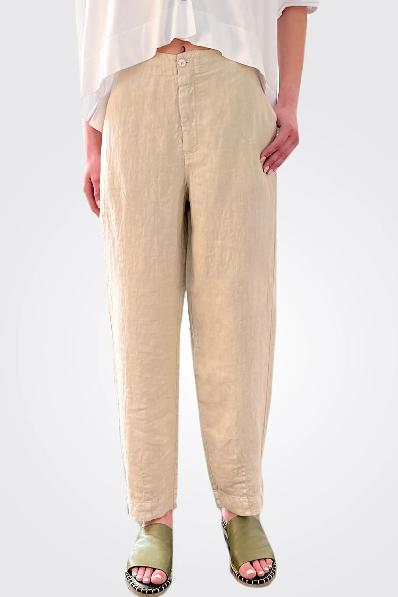 Linen Comfort Trousers - Sand