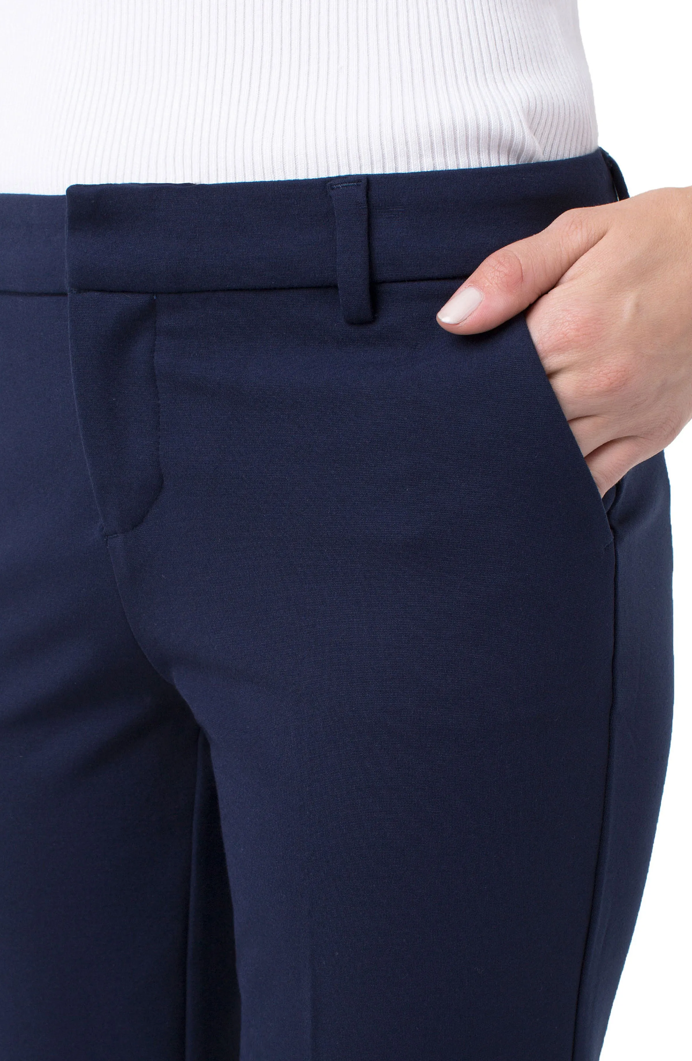 Liverpool Kelsey Knit Trouser Super Stretch Ponte In Cadet Blue