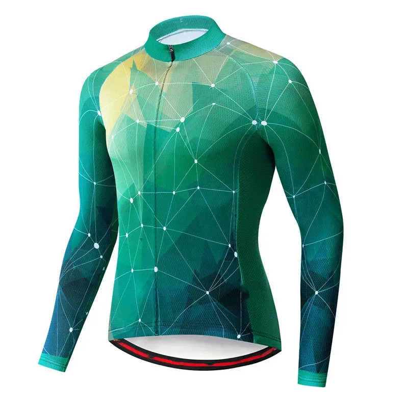 Long Sleeve Mountain Bike Shirts 2023  Autumn Men's Cycling Jerseys New Colorful Bicycle Sportswear Outdoor