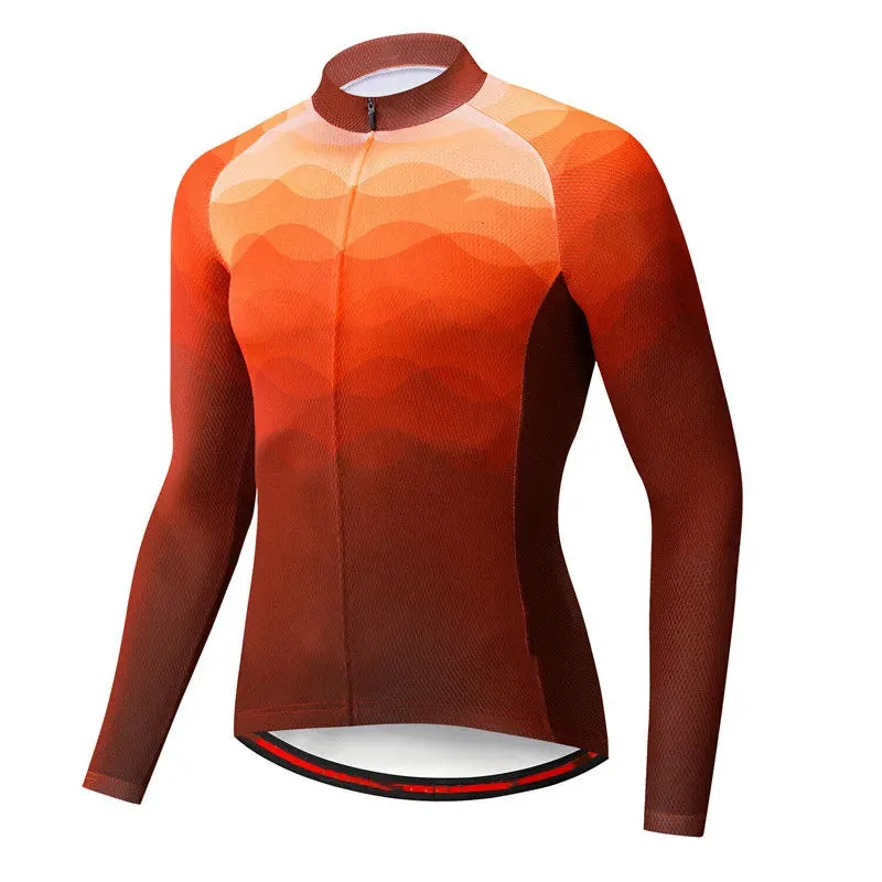 Long Sleeve Mountain Bike Shirts 2023  Autumn Men's Cycling Jerseys New Colorful Bicycle Sportswear Outdoor