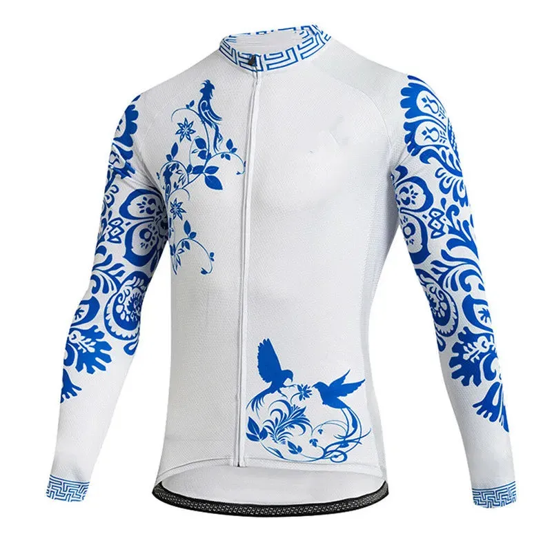 Long Sleeve Mountain Bike Shirts 2023  Autumn Men's Cycling Jerseys New Colorful Bicycle Sportswear Outdoor