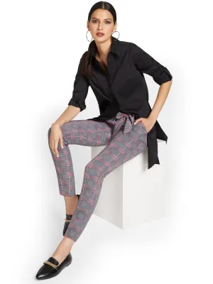 Madie Ankle Pant - Plaid Print