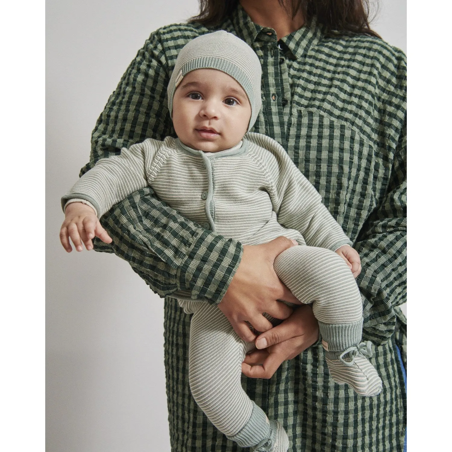 MarMar New Born Modal Mix Dusty Jade Stripe Pira Knit Pants