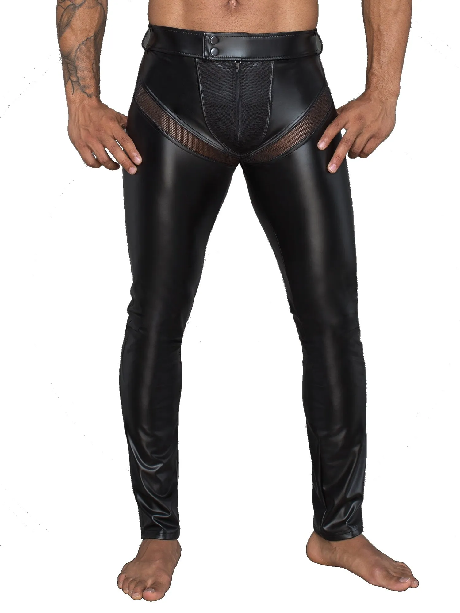 Men's Powerwetlook Long Pants With Net Inserts