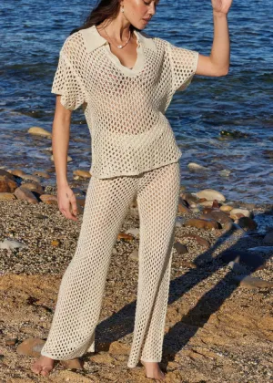 Minkpink Balmy Crochet Knit Pants - Cream ***FINAL SALE***