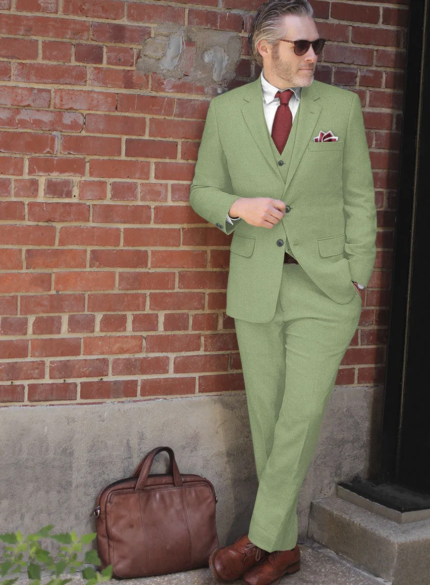 Naples Light Green Tweed Suit