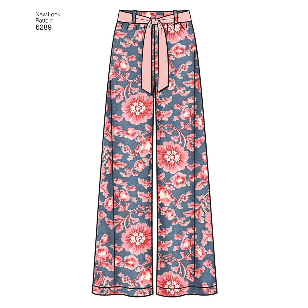 New Look Pattern 6289 Misses' Pull-on Pants or Shorts and Tie Belt