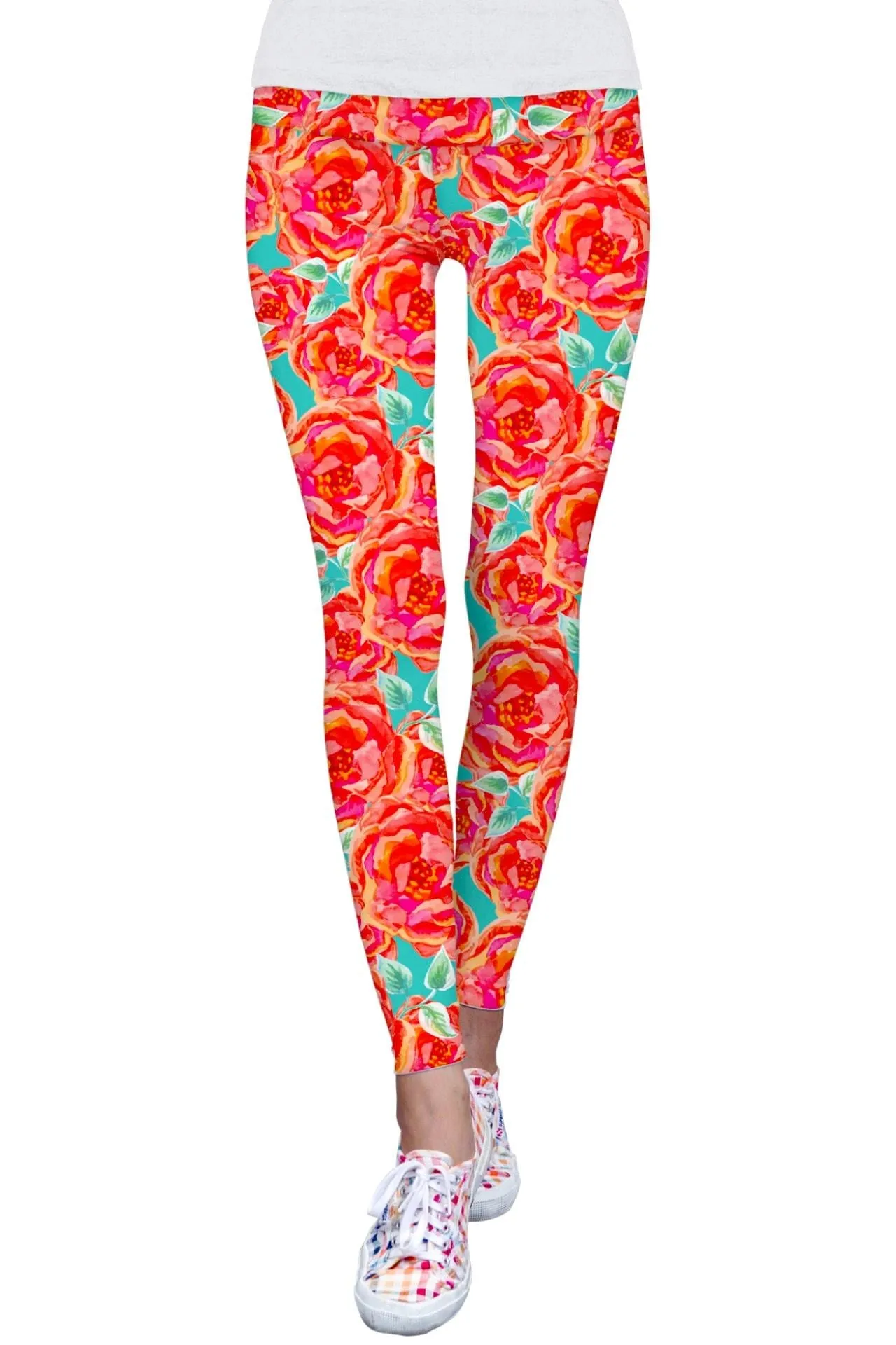 Oh So Sassy Lucy Floral Print Performance Leggings - Women