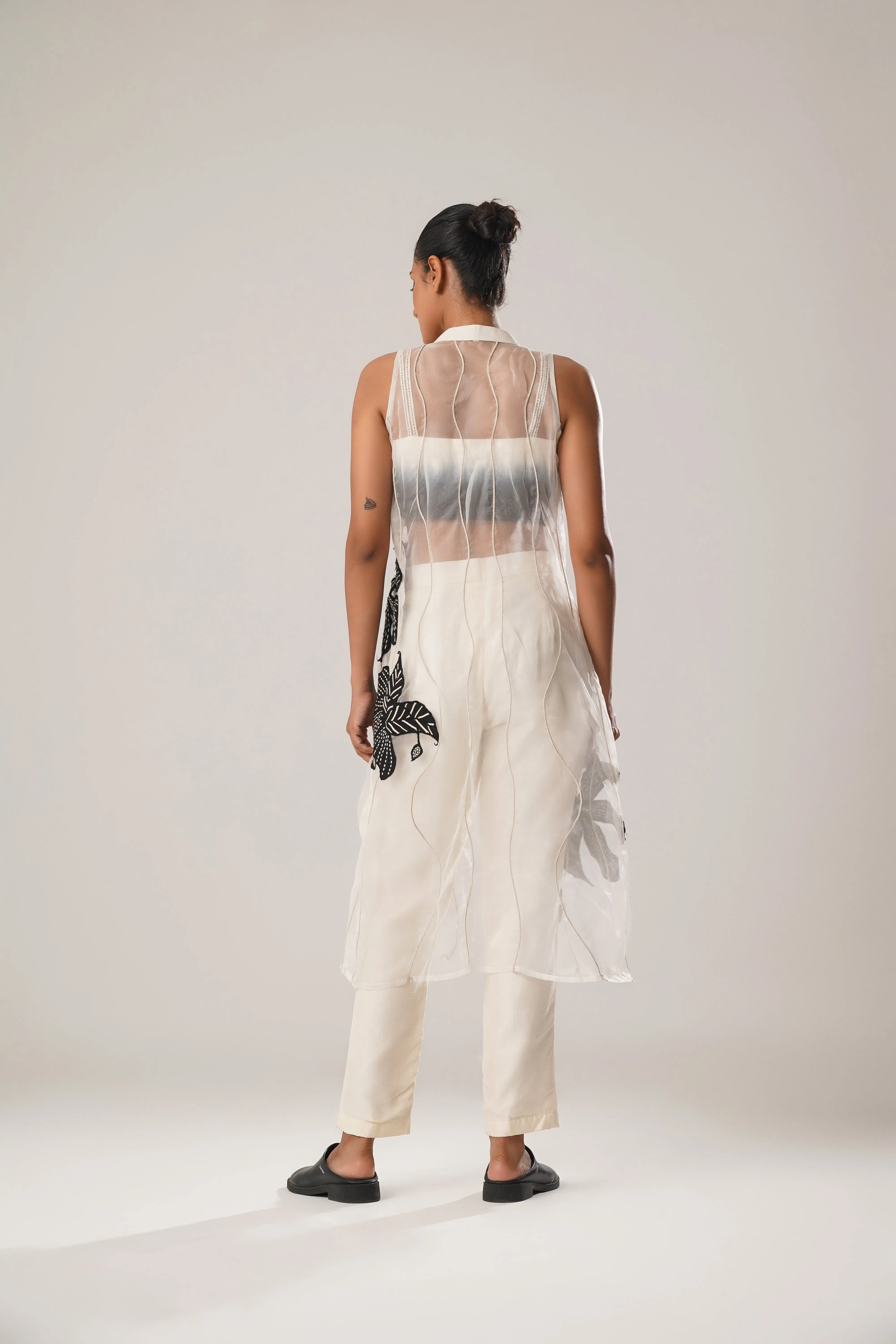 Ombre Top   Cigarette Pants   Organza Jacket