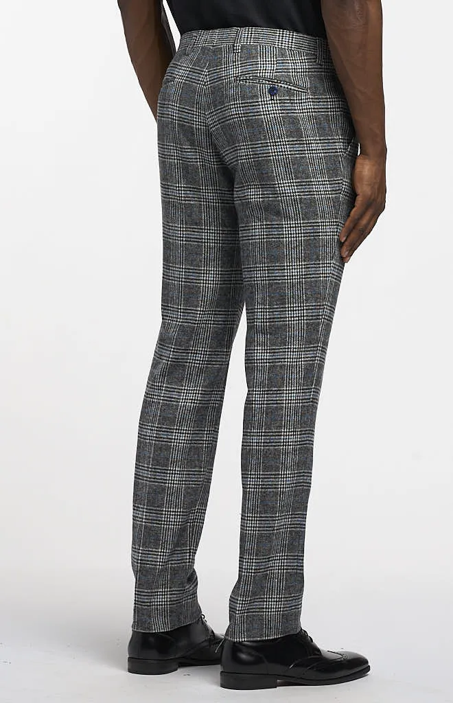 Paisley & Gray Downing Pants Slim Black Arctic Blue Check