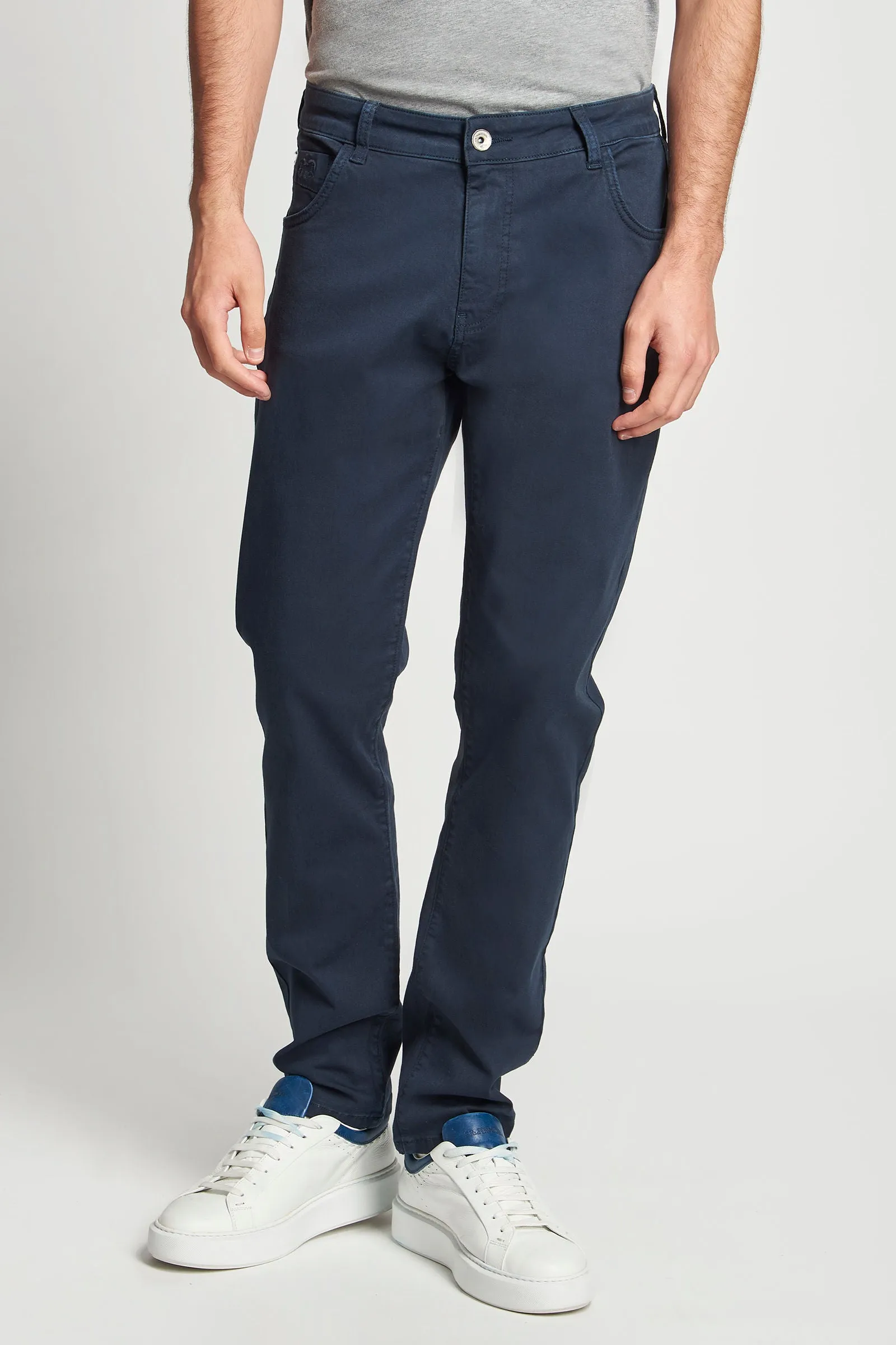 Pantalone 5 tasche in cotone elasticizzato