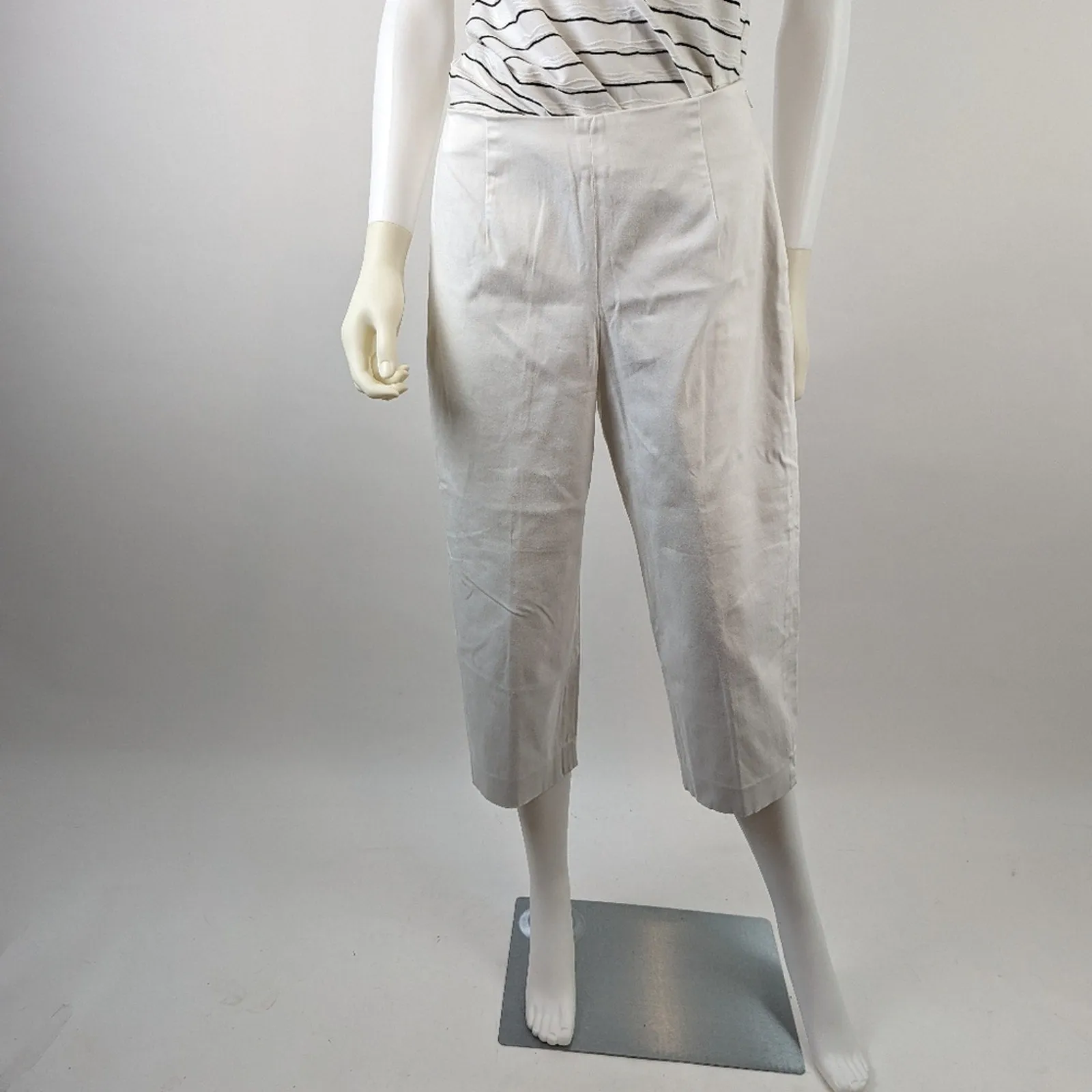 Pendleton Ivory Flat Front Petite Pants 10
