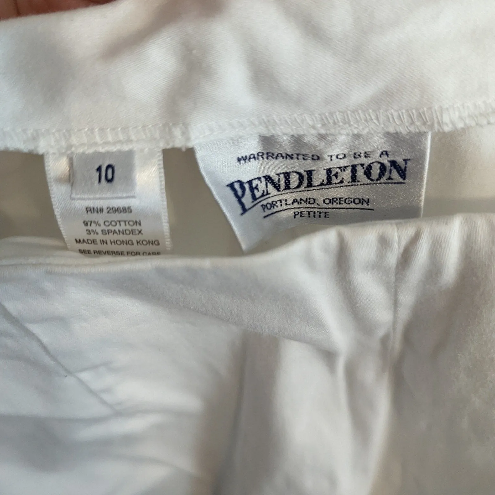 Pendleton Ivory Flat Front Petite Pants 10