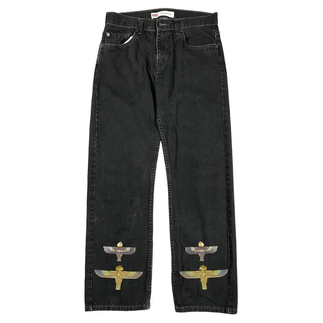 Personalized retro hip-hop fashion loose jeans