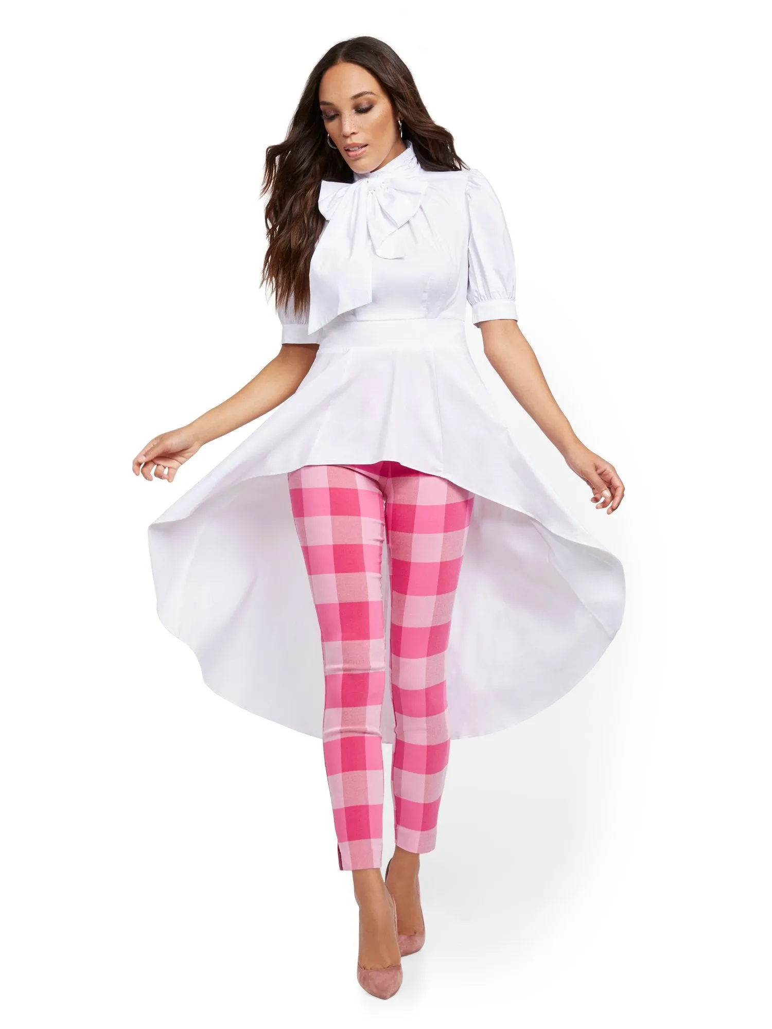 Petite Whitney High-Waisted Pull-On Ankle Pant - Plaid
