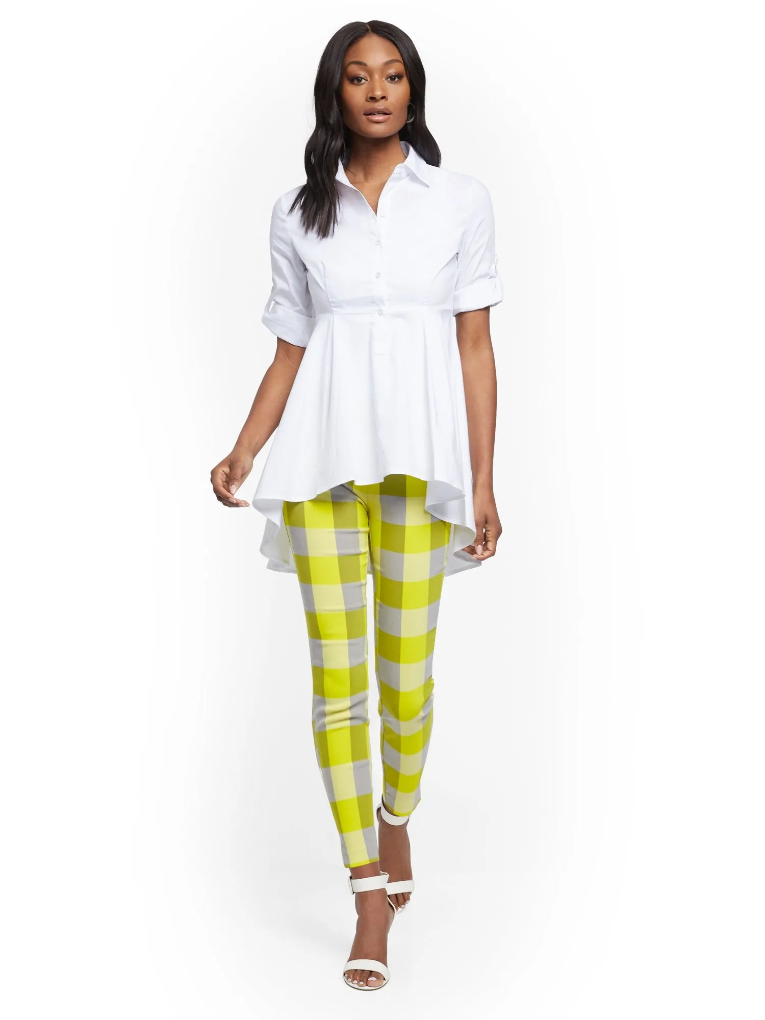 Petite Whitney High-Waisted Pull-On Ankle Pant - Plaid