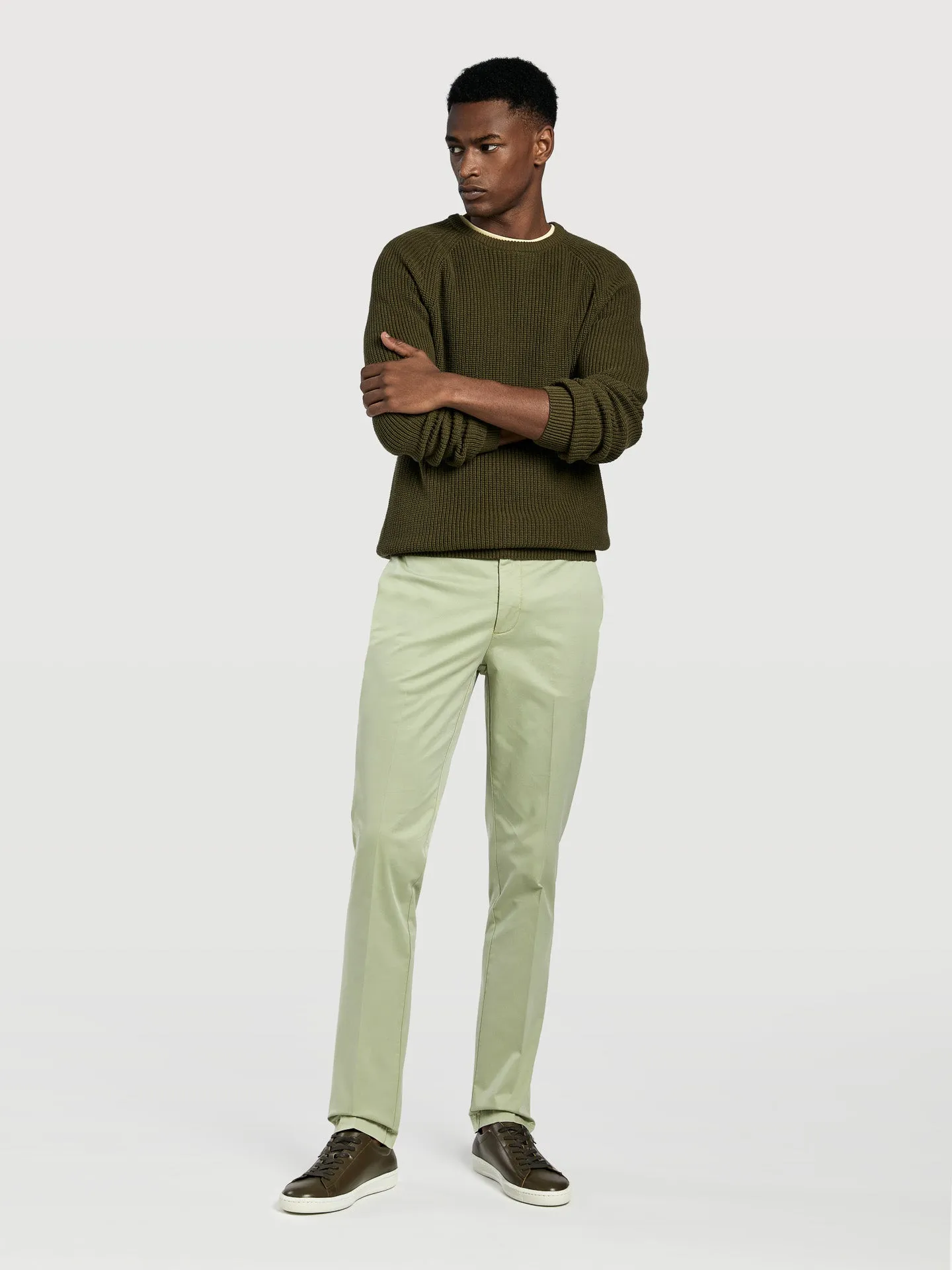 Pigment dye comfort chino trouser slim fit