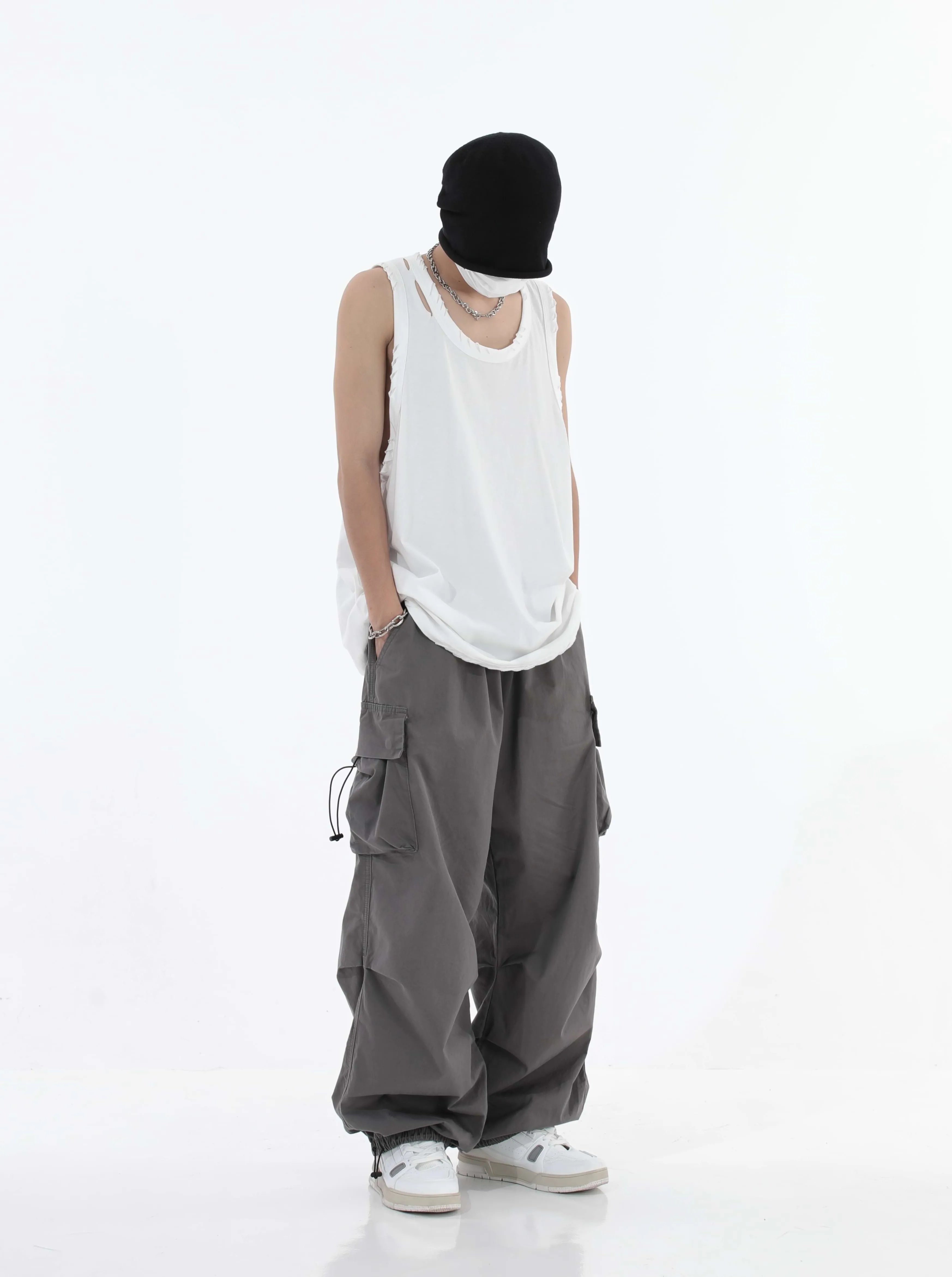 Pleated Parachute Pants