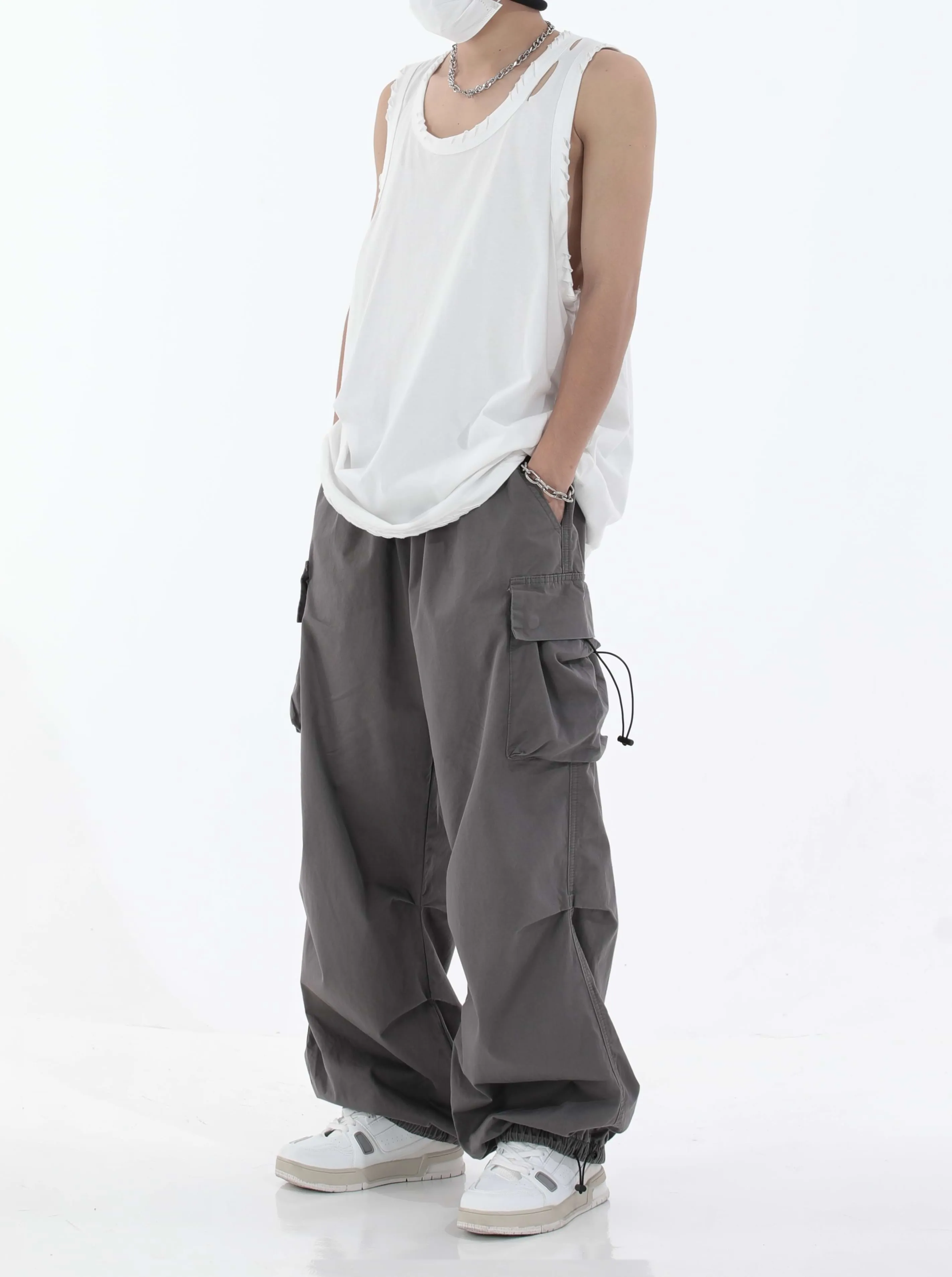 Pleated Parachute Pants