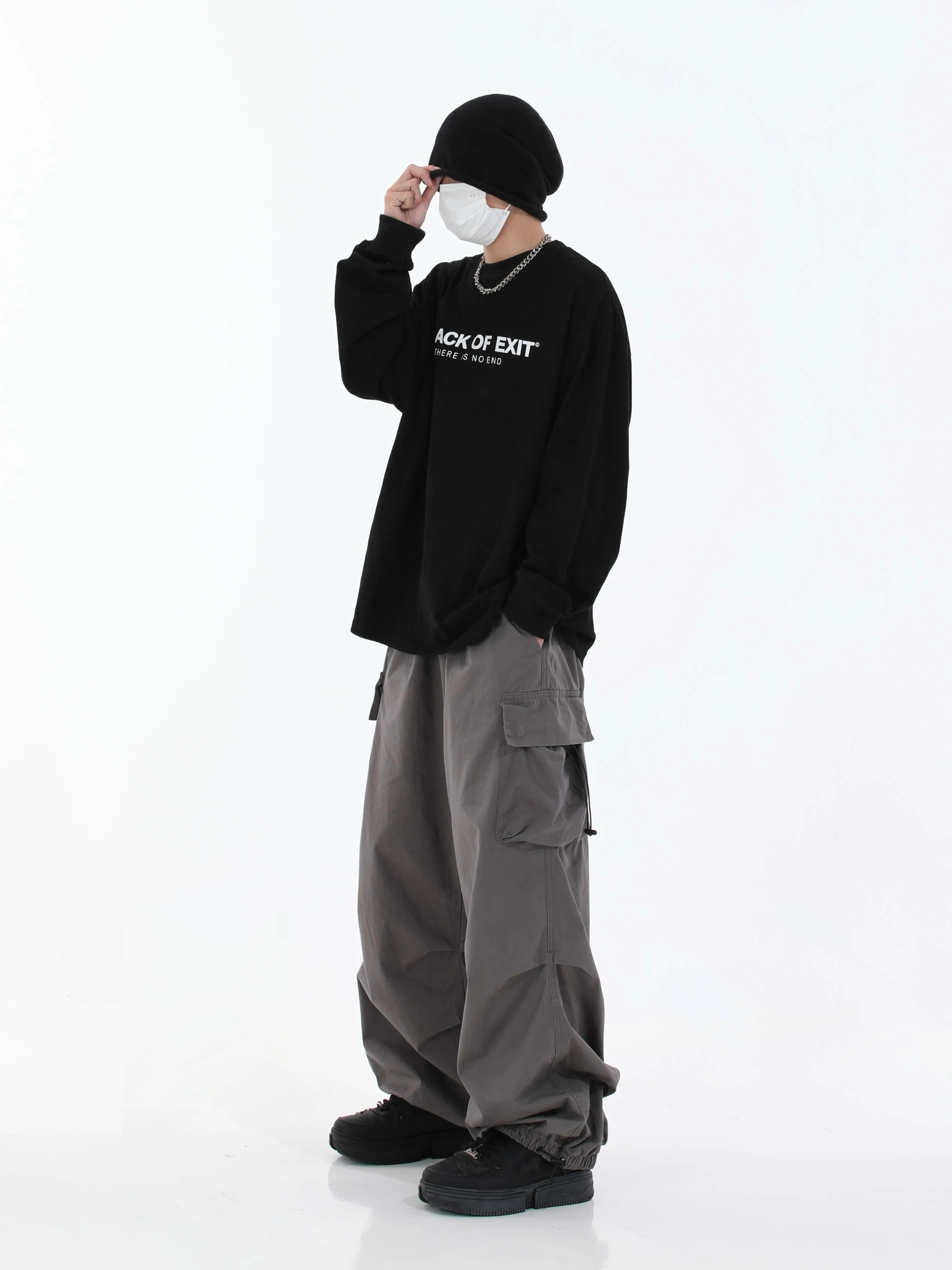 Pleated Parachute Pants