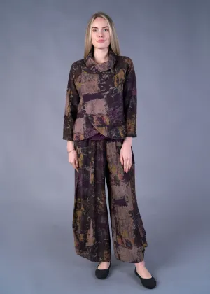 Purple Print Lantern Pant  #516