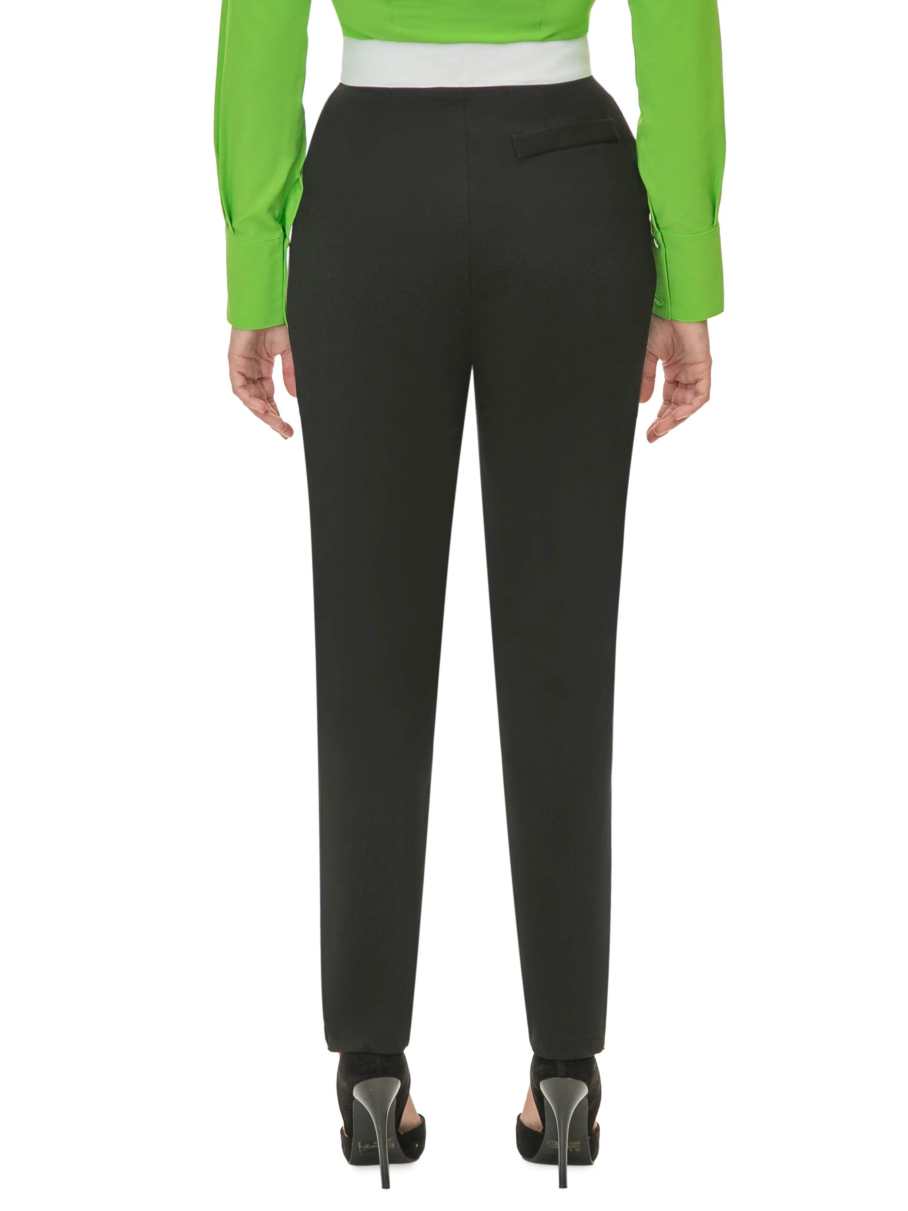 "Claudia" Black/White Contrast Waist Pants