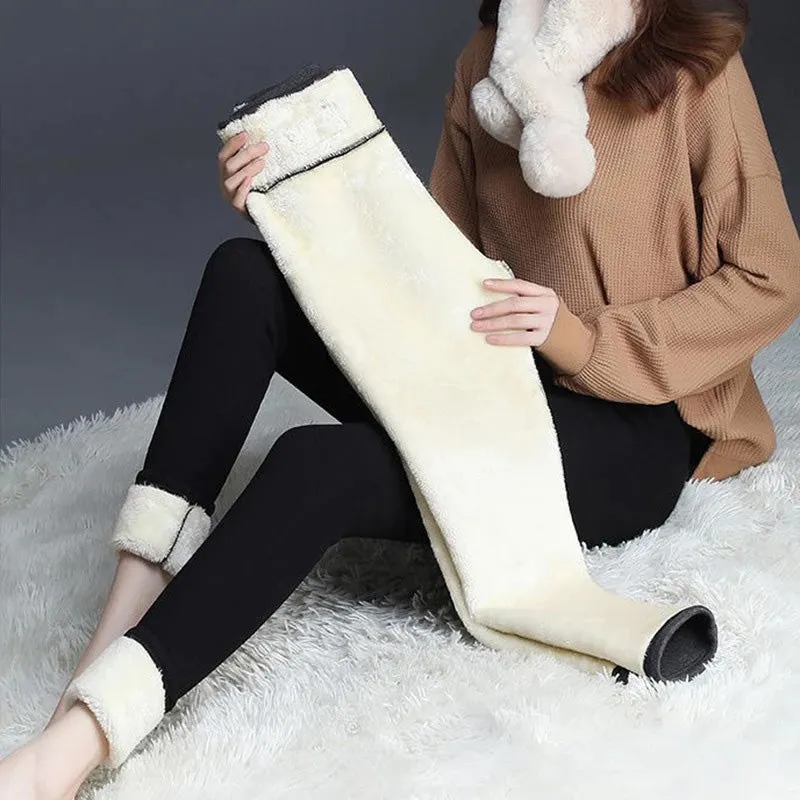 Rillie - Verhoogd Comfort Leggings van Dikke Fluweel met Hoge Taille