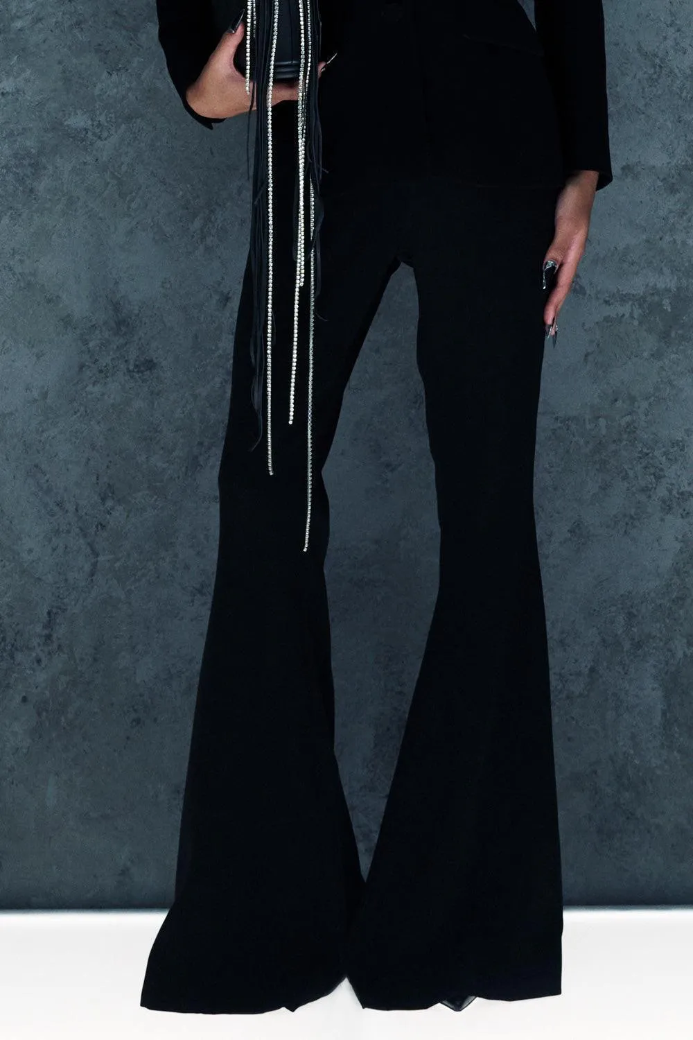 Selayne Fit and Flare Boot Cut Crepe Floor Length Pants