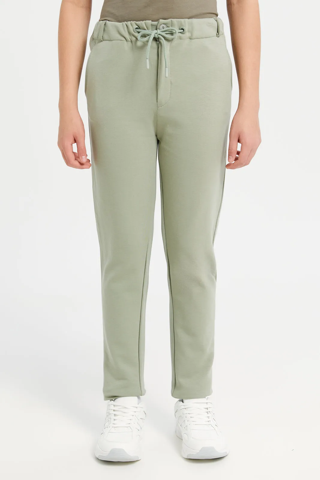 Senior Boys Mint Solid Trousers
