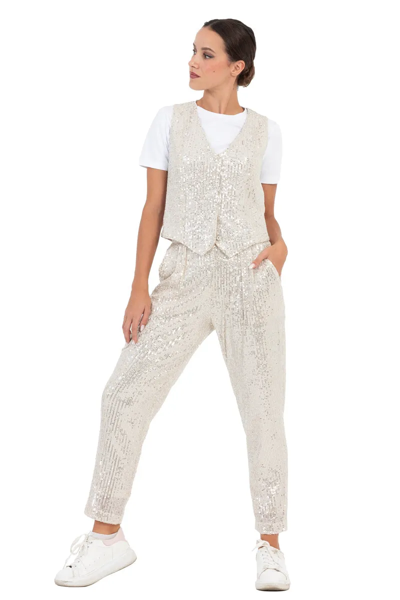 Sequin Women's Suit Vest