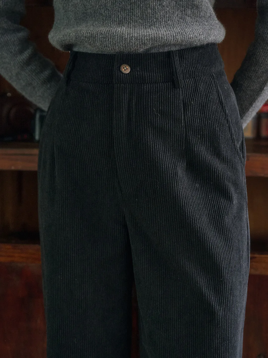 Sienna Simple Corduroy Straight Trousers