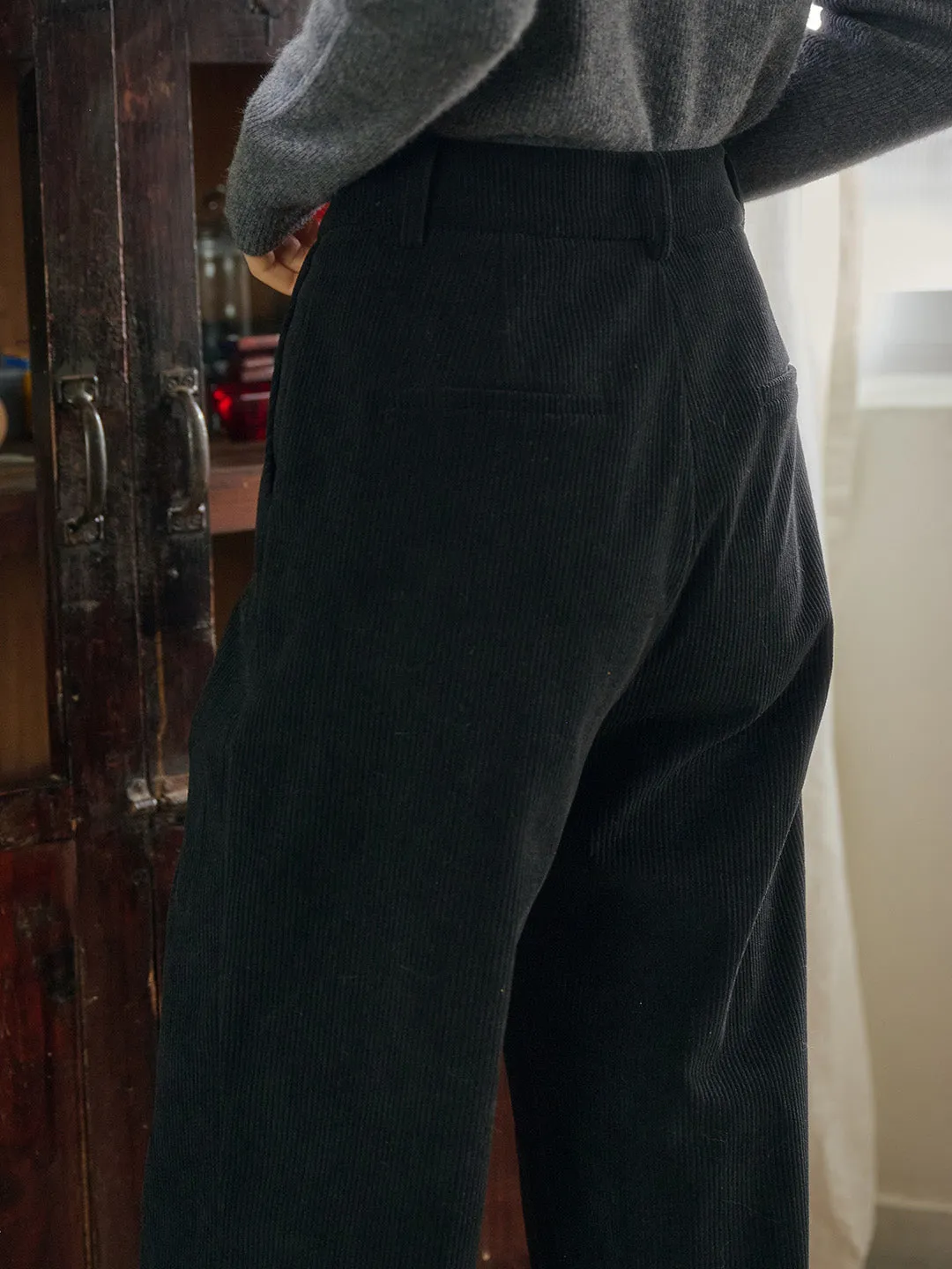Sienna Simple Corduroy Straight Trousers
