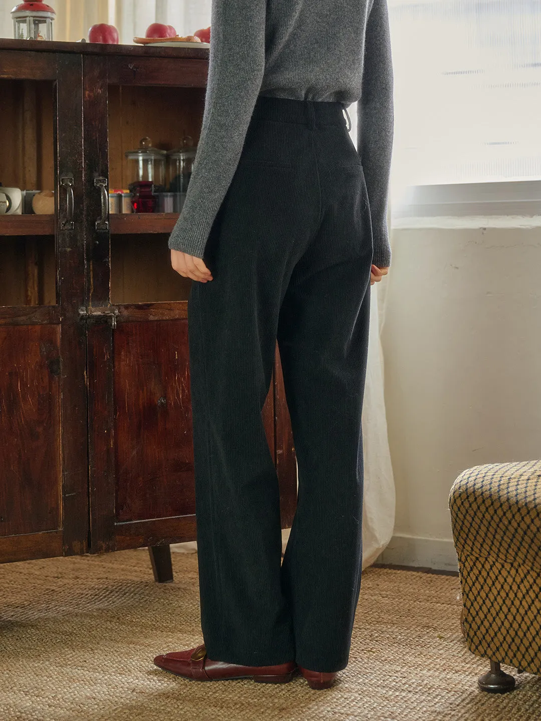 Sienna Simple Corduroy Straight Trousers