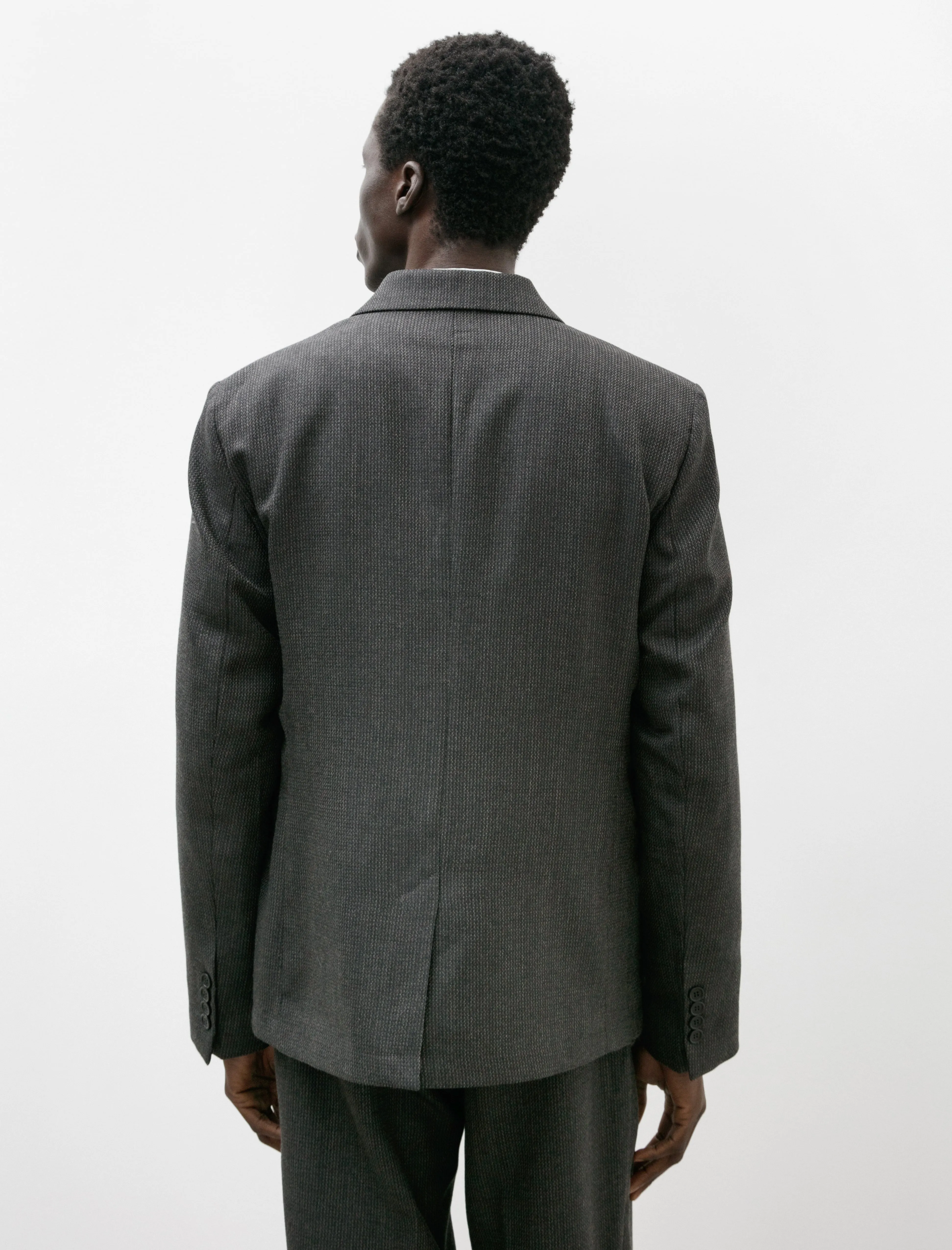 Single Breasted Blazer Dark Grey Twist