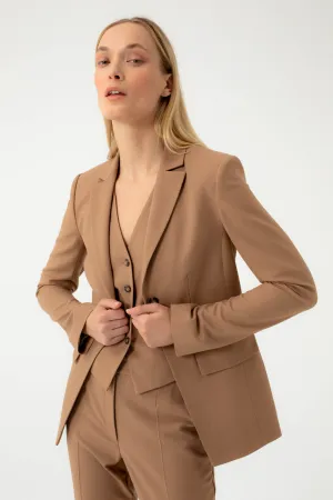 SINGLE BREASTED CAMEL JACKET