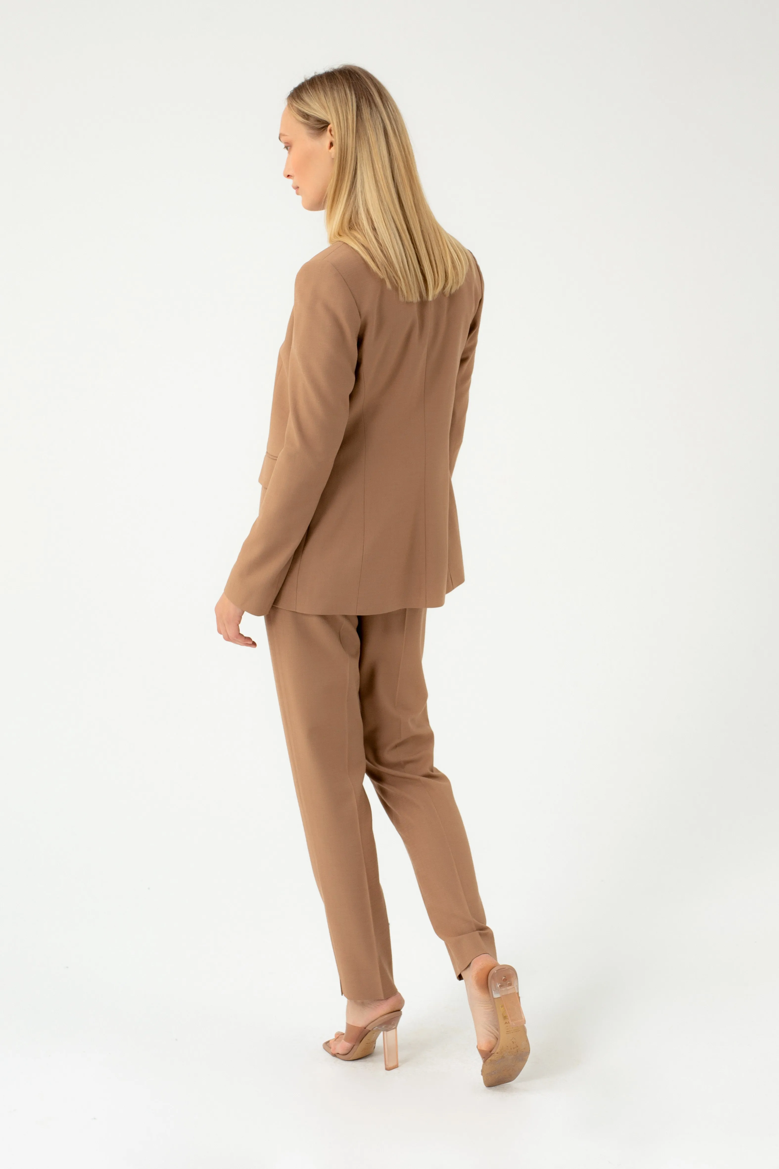 SINGLE BREASTED CAMEL JACKET