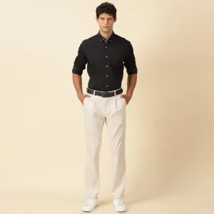 Single Pleated Relaxed Fit Trousers - French Oak