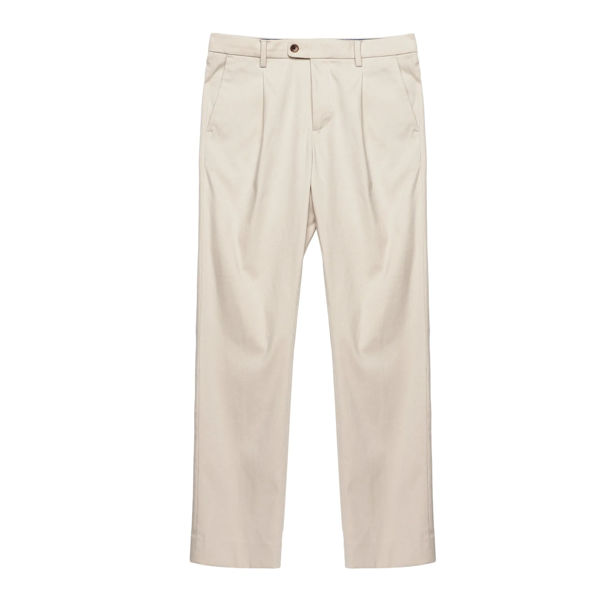 Single Pleated Relaxed Fit Trousers - French Oak