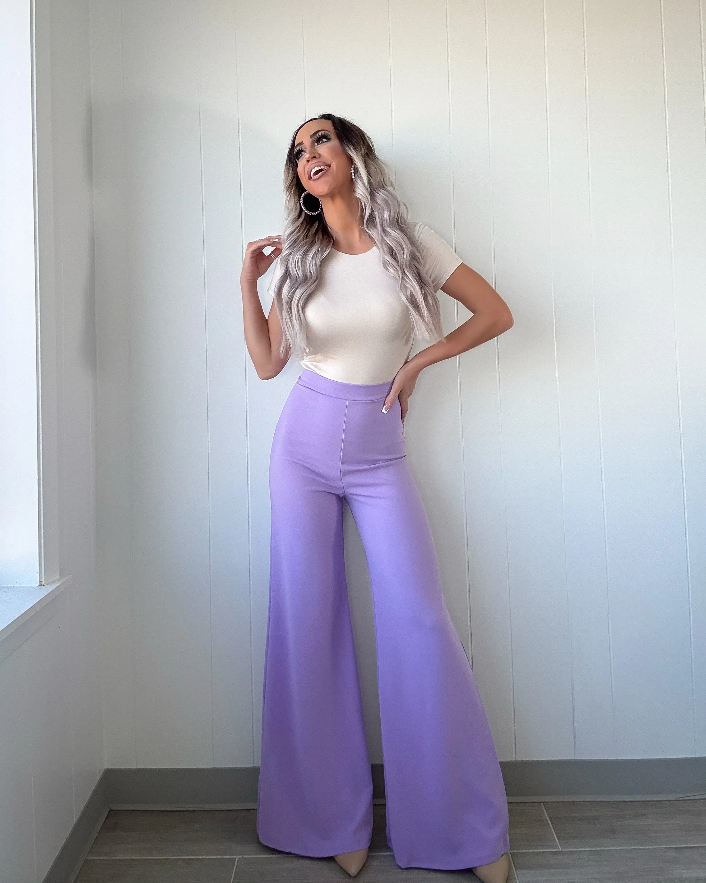 Sleek Sophistication Wide Leg Pants - Lavender