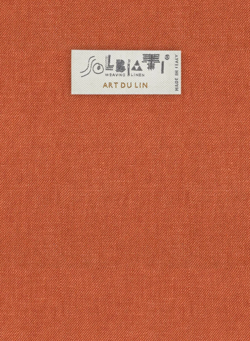 Solbiati Art Du Lin Deep Orange Linen Pants