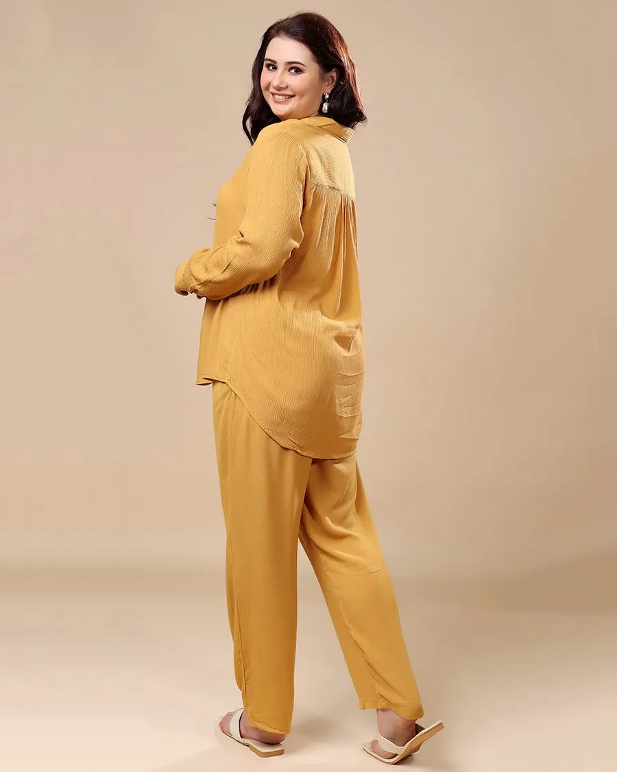 Solid Co-ord Set-Mustard