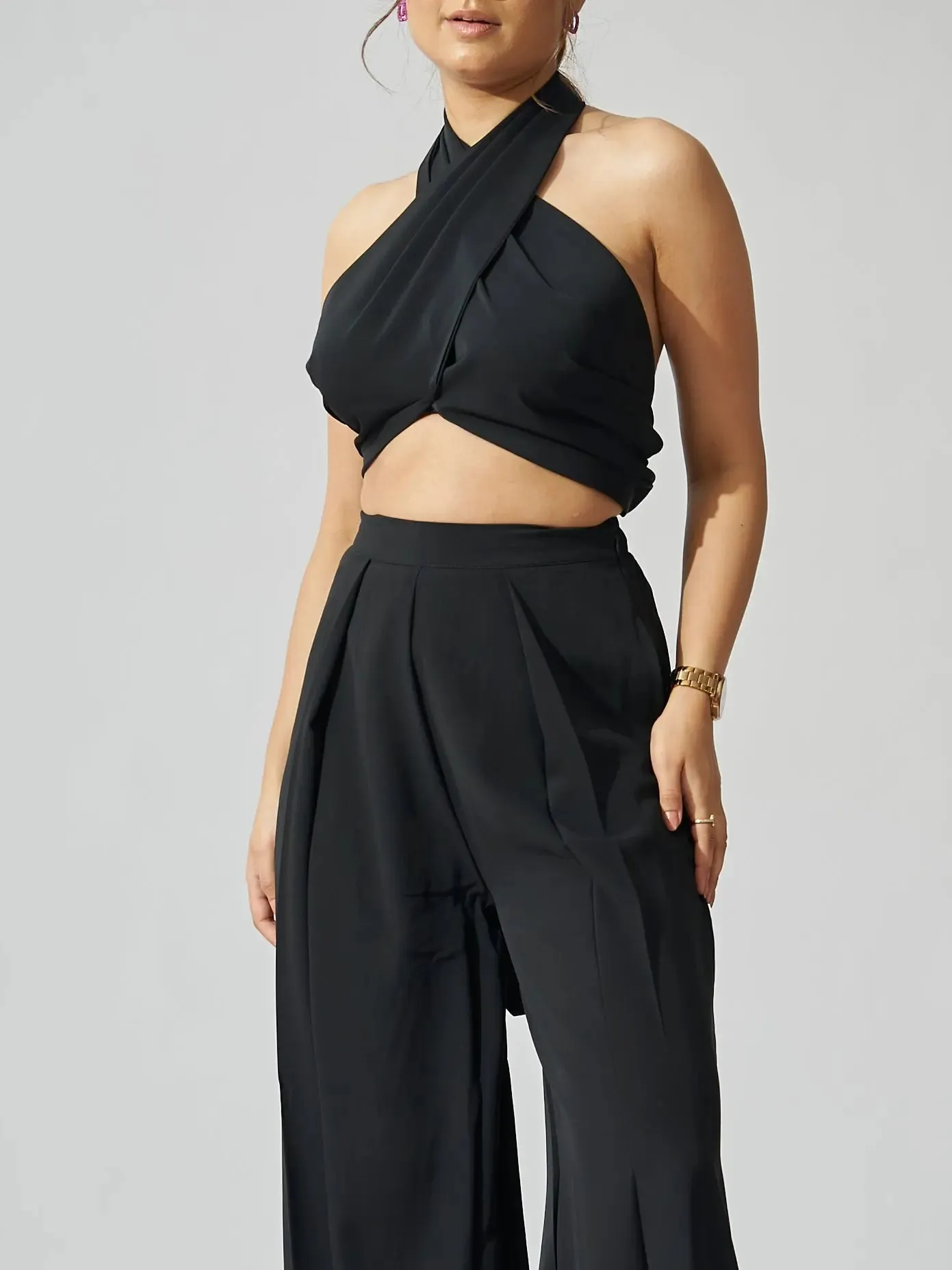 Stella Scarf Top With Flared Pants