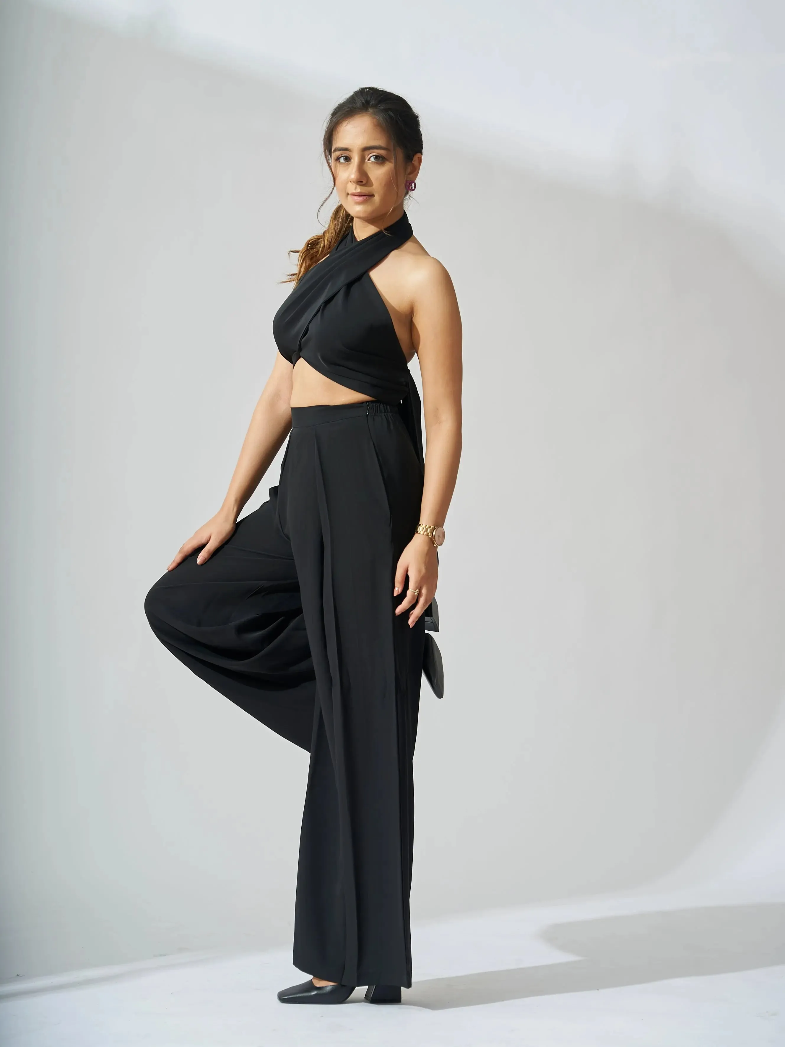 Stella Scarf Top With Flared Pants